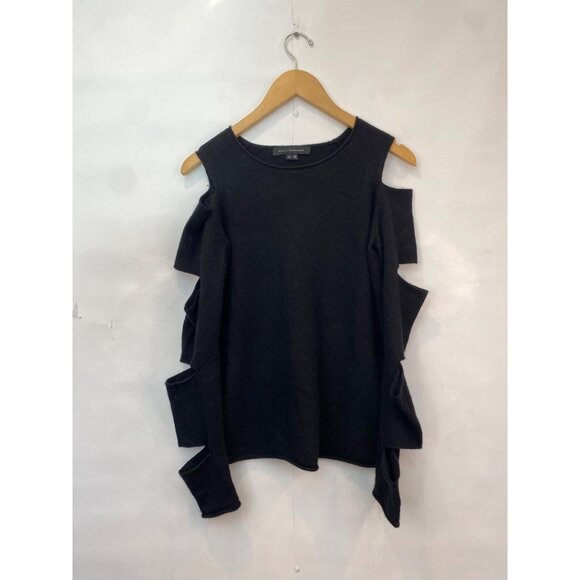 Skull Cashmere Black Pullover Sweater Cutout Sleeves Women's XS Crewneck - Picture 2 of 6